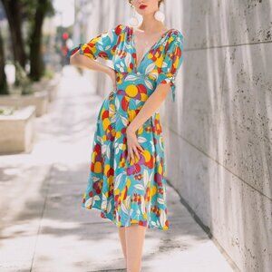 PRICE DROP -- NWOT sz 22 Stacia Circle dress in Tutti Fruity by Trashy Diva